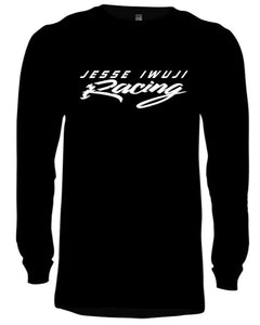 Jesse Iwuji Racing black long sleeve tagless hanes with white logo
