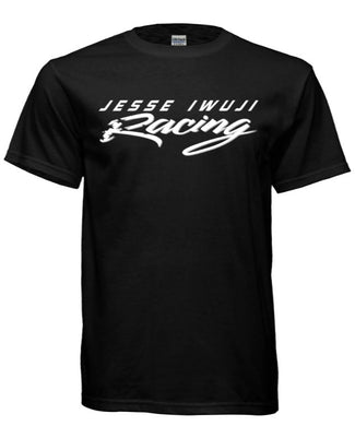 Jesse Iwuji Racing black shirt with white logo