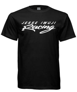 Jesse Iwuji Racing black shirt with white logo